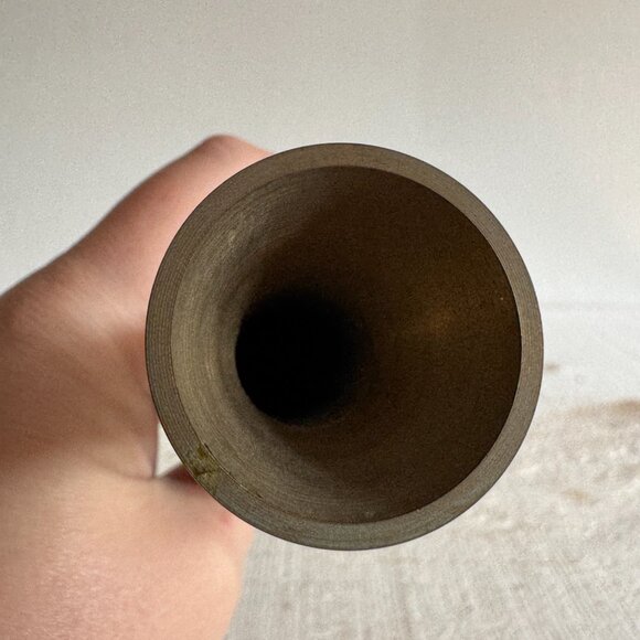 Vintage Small Brass Ringed Vase - Picture 5 of 8